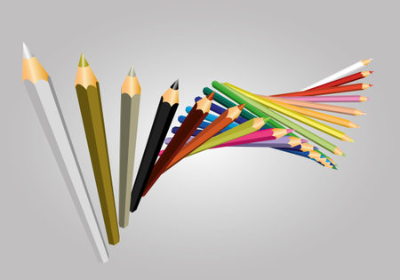 Color pencil vector のイラスト素材