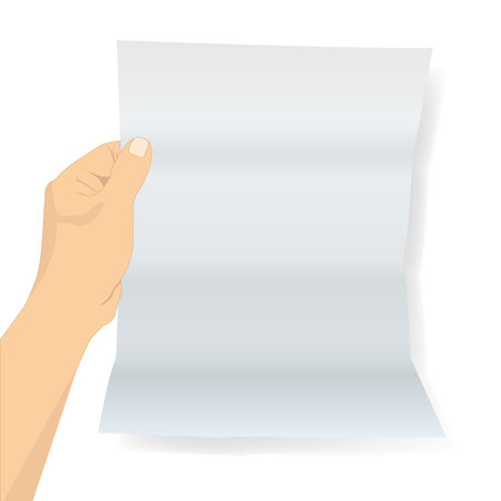 hand hold  paper vectorのイラスト素材