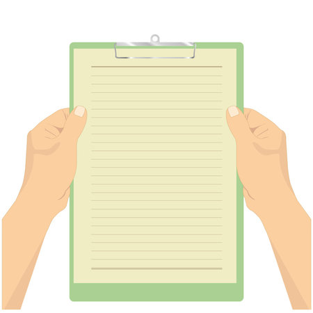 hand hold  paper clipboard vector のイラスト素材