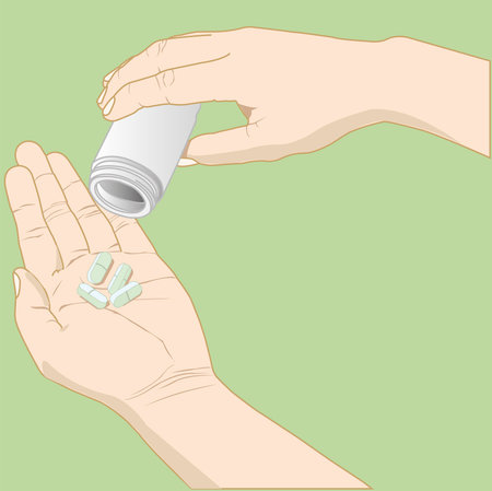 hand with medicine vectorのイラスト素材