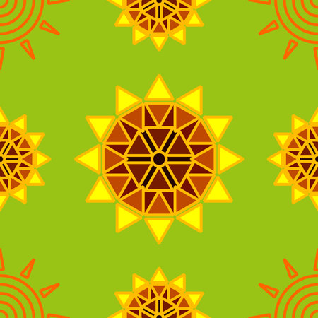 seamless sun flower abstract backgroundのイラスト素材