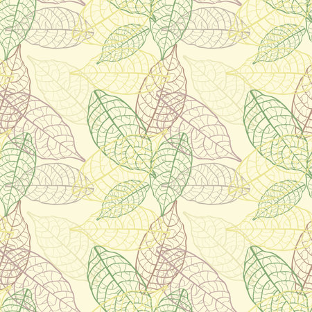 seamless leaves backgroundのイラスト素材
