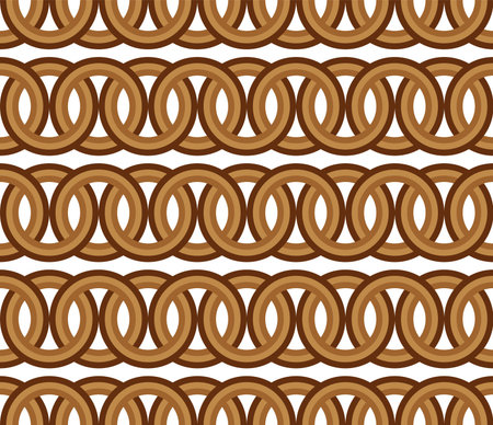 seamless brown circle Chain pattern background vectorのイラスト素材