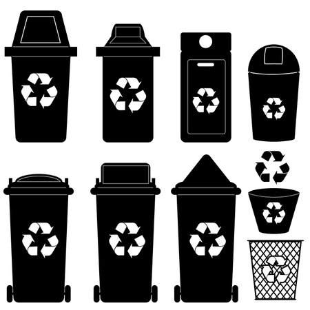 recycle bin  silhouette vectorのイラスト素材