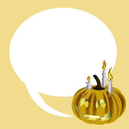 Halloween Pumpkin with speech bubbleのイラスト素材
