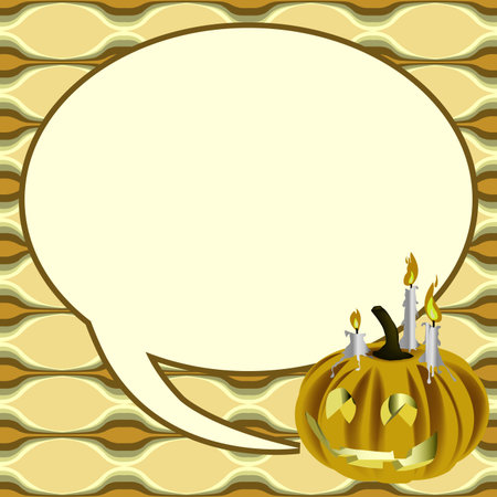 Halloween Pumpkin with speech bubbleのイラスト素材