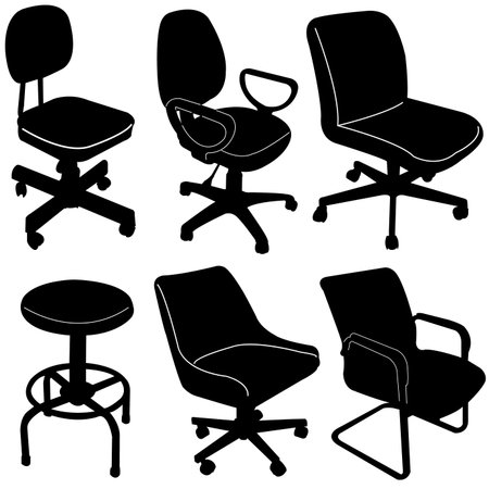 office chair silhouette  vectorのイラスト素材