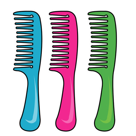 three colour comb vectorのイラスト素材