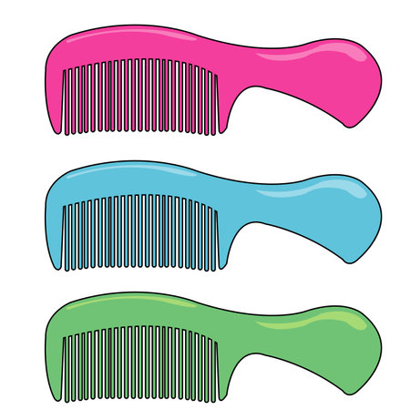 three comb vectorのイラスト素材