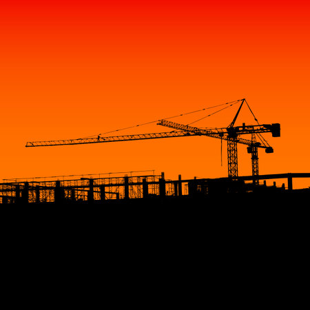 Cranes silhouette vector 