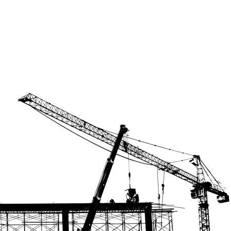 Cranes silhouette vector のイラスト素材