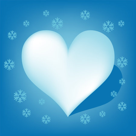 Blue Heart with Koch snowflake vectorのイラスト素材