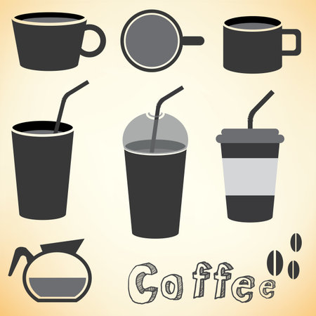 coffee set vectorのイラスト素材