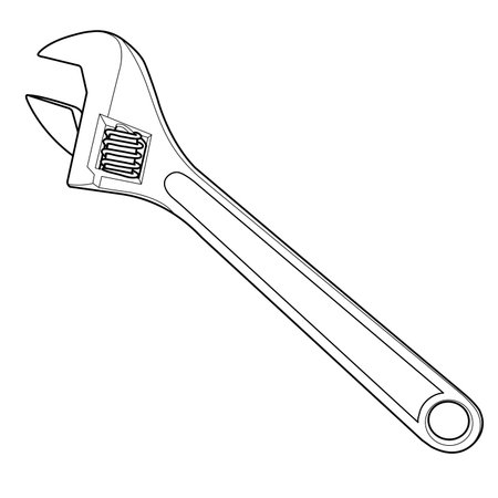 screw wrench out line vectorのイラスト素材