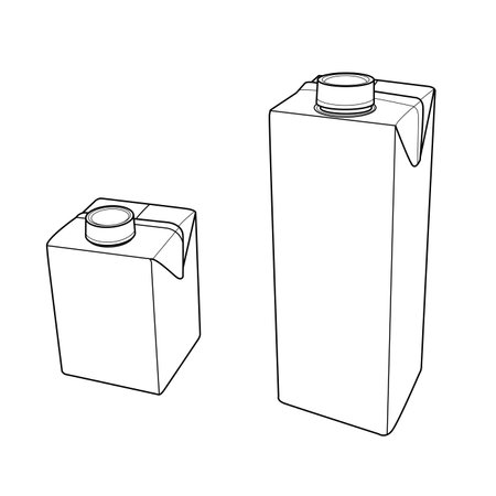 Milk carton with screw cap outline のイラスト素材
