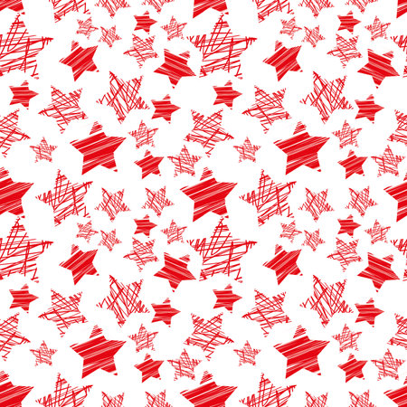 seamless red star pattern vectorのイラスト素材