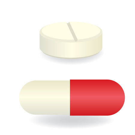 Capsule and Pill Medicine vectorのイラスト素材