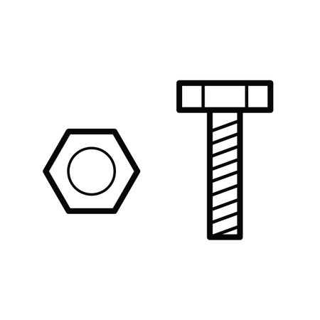 nut and bolt outline vectorのイラスト素材
