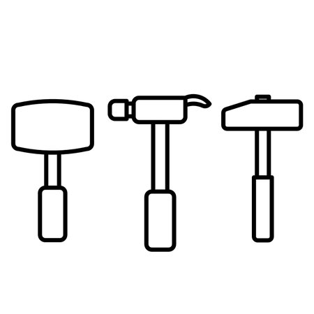 Hammer outline vectorのイラスト素材