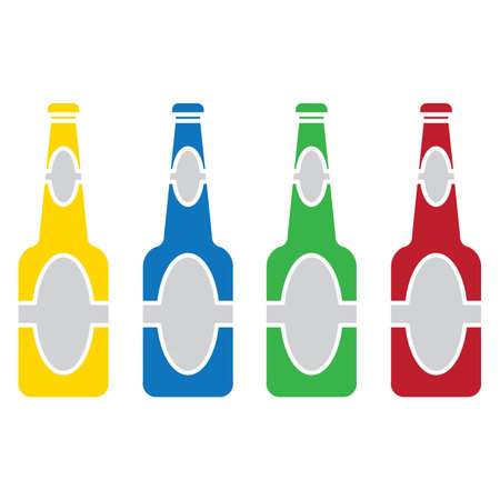 beer bottle  colored set vectorのイラスト素材