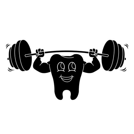 silhouette of  Cartoon Tooth Character vectorのイラスト素材