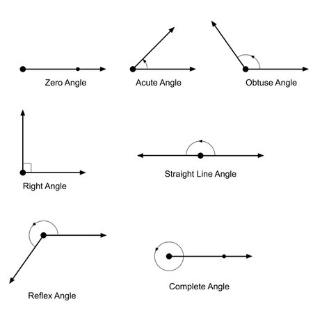 Types of angles vectorのイラスト素材
