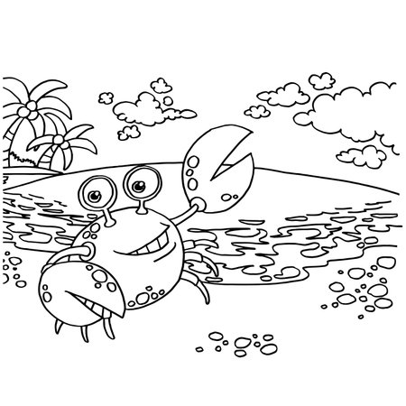 Crab Coloring Pages vectorのイラスト素材