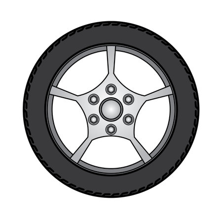 tires and wheels Vector Illustrationのイラスト素材