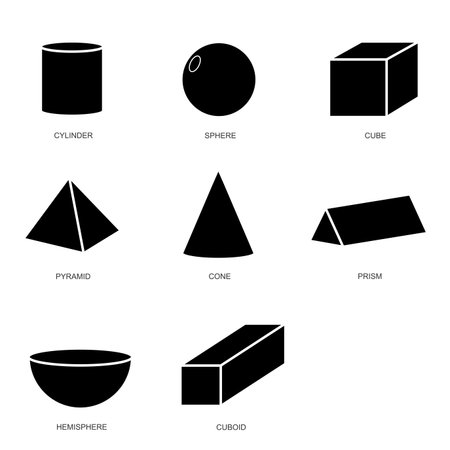 3d shape set isolated on white background vector.illustration eps10のイラスト素材