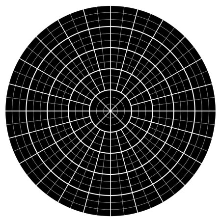 Blank Polar Graph Paper - protractor -  Pie Chart vectorのイラスト素材