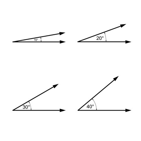 Angles in Degrees , Geometry math signs symbolsのイラスト素材