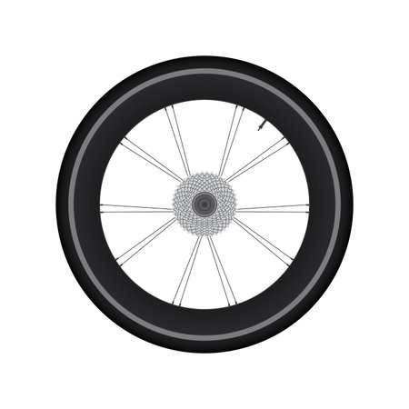 High Rim Wheel Road Bike with gear vectorのイラスト素材