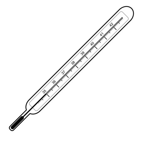 clinical thermometer vector isolated on white backgroundのイラスト素材