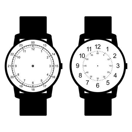 blank hand watch face vector on white background  illustrationのイラスト素材
