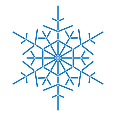 Snowflake symbol for christmas on white background vector illustrationのイラスト素材