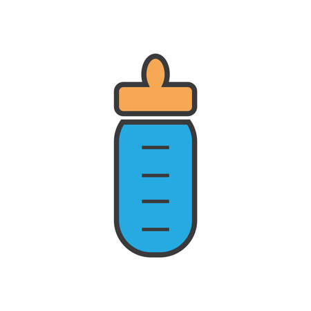 Feeding Bottle or Baby bottle for infants and young children vector illustrationのイラスト素材