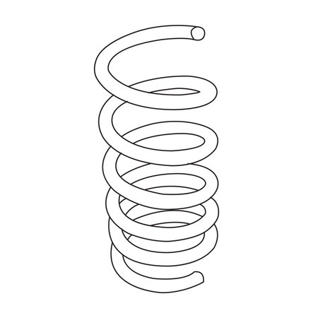 Metal coil  springs . Spiral Flexible Wire. Metal Spiral. coil spring isolated on white background vectorのイラスト素材