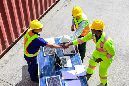Warehouse engineer working at container yard
