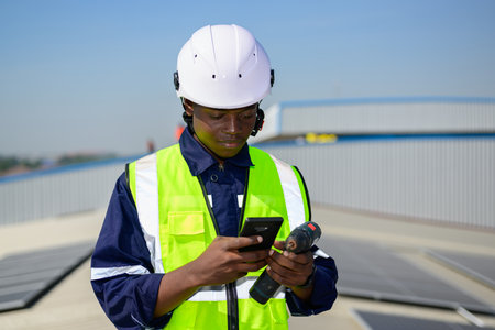 Smiling portrait of professional engineer technician