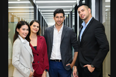 Group of business team meeting and brainstorming at officeの写真素材