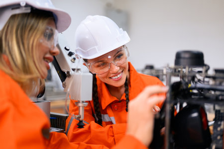 Engineer technician operating in training programの写真素材