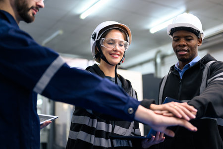 Engineer mechanician operating and controlling CNC machineの写真素材
