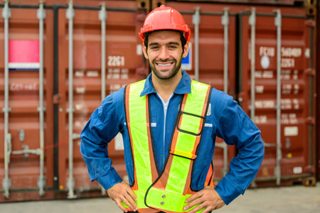 Warehouse engineer working at container yard
