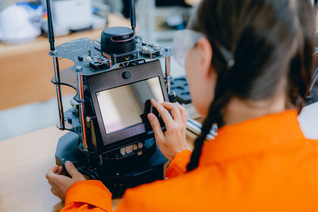 Engineer technician operating in training programの写真素材
