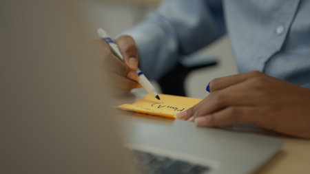 Marketing team using laptop working in companyの写真素材