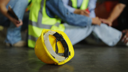 Industrial warehouse staff having accident in the factory
