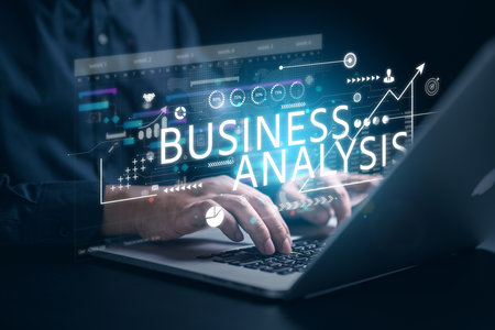 business analysis chart KPI Data icon technologyの写真素材