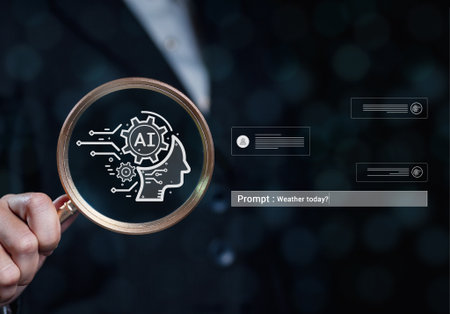 Businessman with smart Artificial Intelligence AI technology