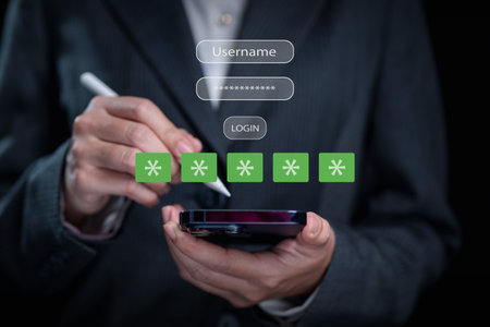 Login and password, Cyber security, Data protection and secured internet access