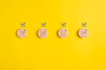 Business document paper icon, Document Management System, DMSの写真素材